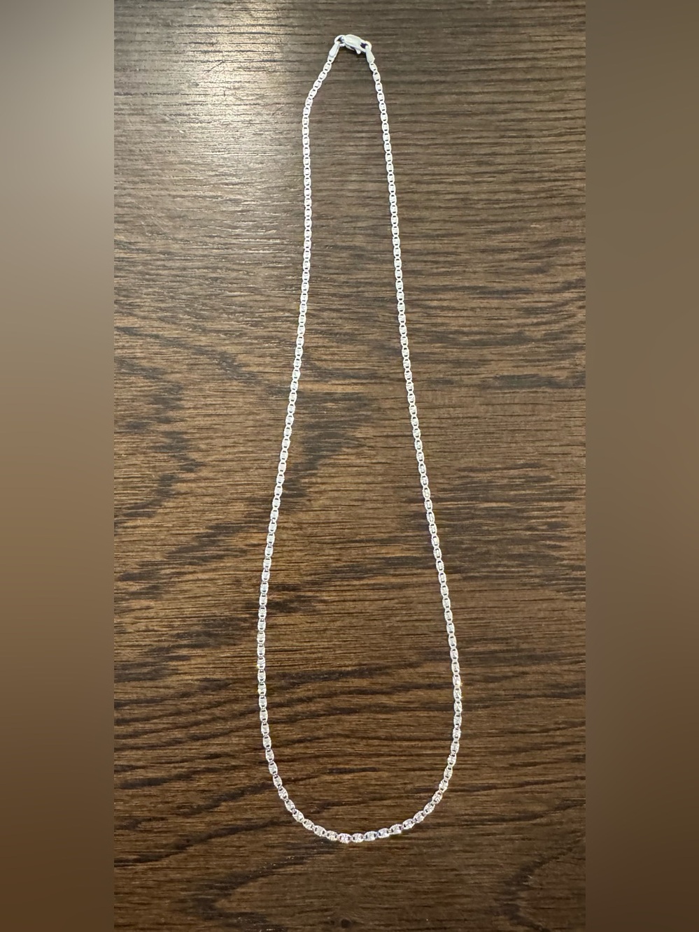 Sterling Silver Box Chain Necklace - 925 Silver Italy NEW w/o Tags 10” length